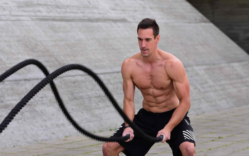 fit your life workout area battle rope training
